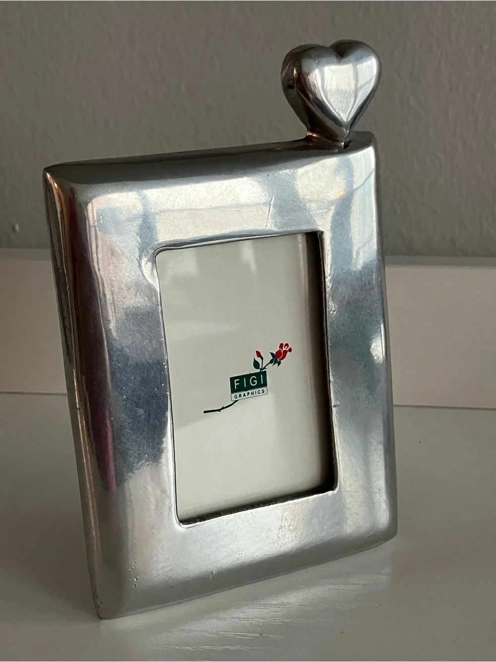 FIGI Graphics Silver Heart Photo Frame and Trinket Box Set